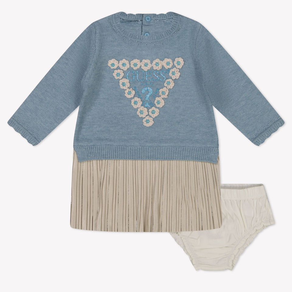Guess Baby Girls Dress  Light Blue