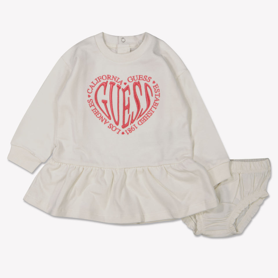 Guess Baby Meisjes Jurk In Off White