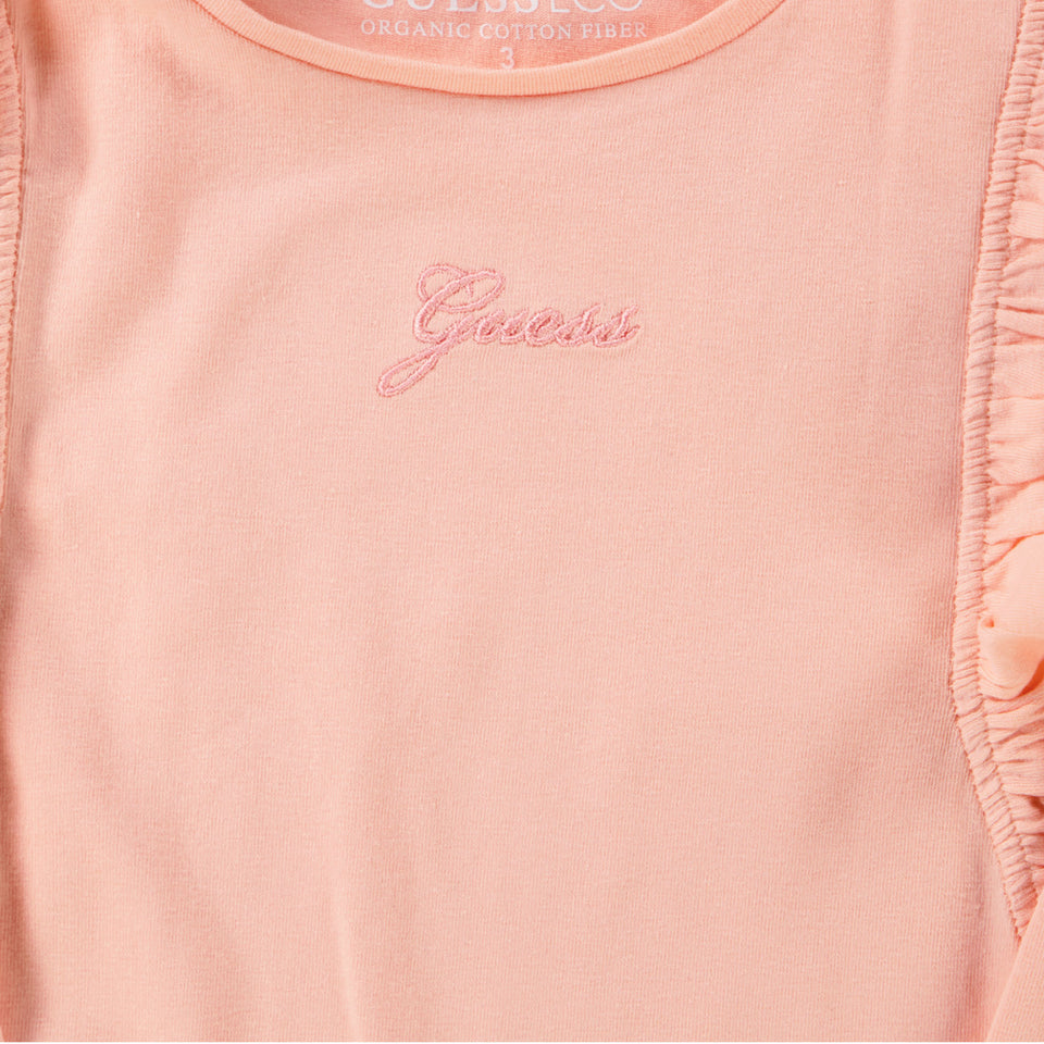 Guess Kinder Meisjes T-Shirt In Zalm