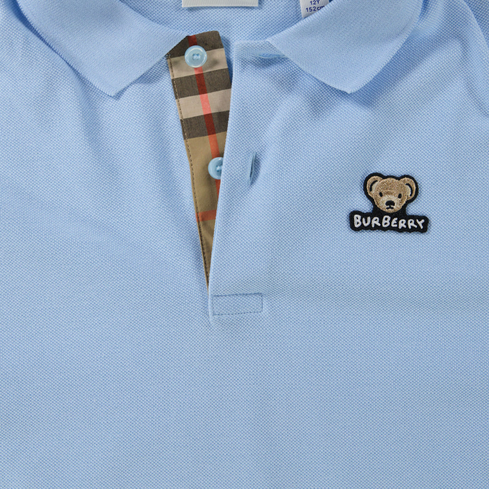Burberry Kids Boys Polo  Light Blue