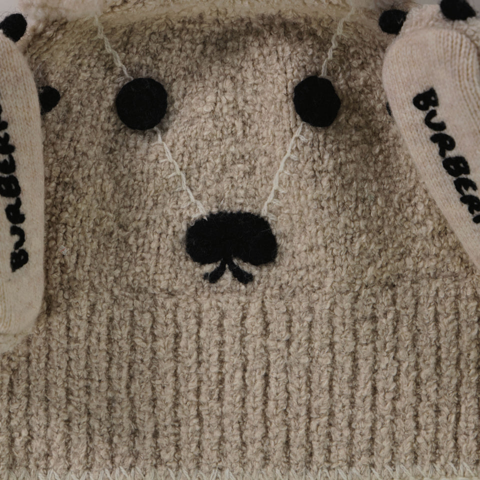 Burberry Baby Unisex Muts In Licht Beige