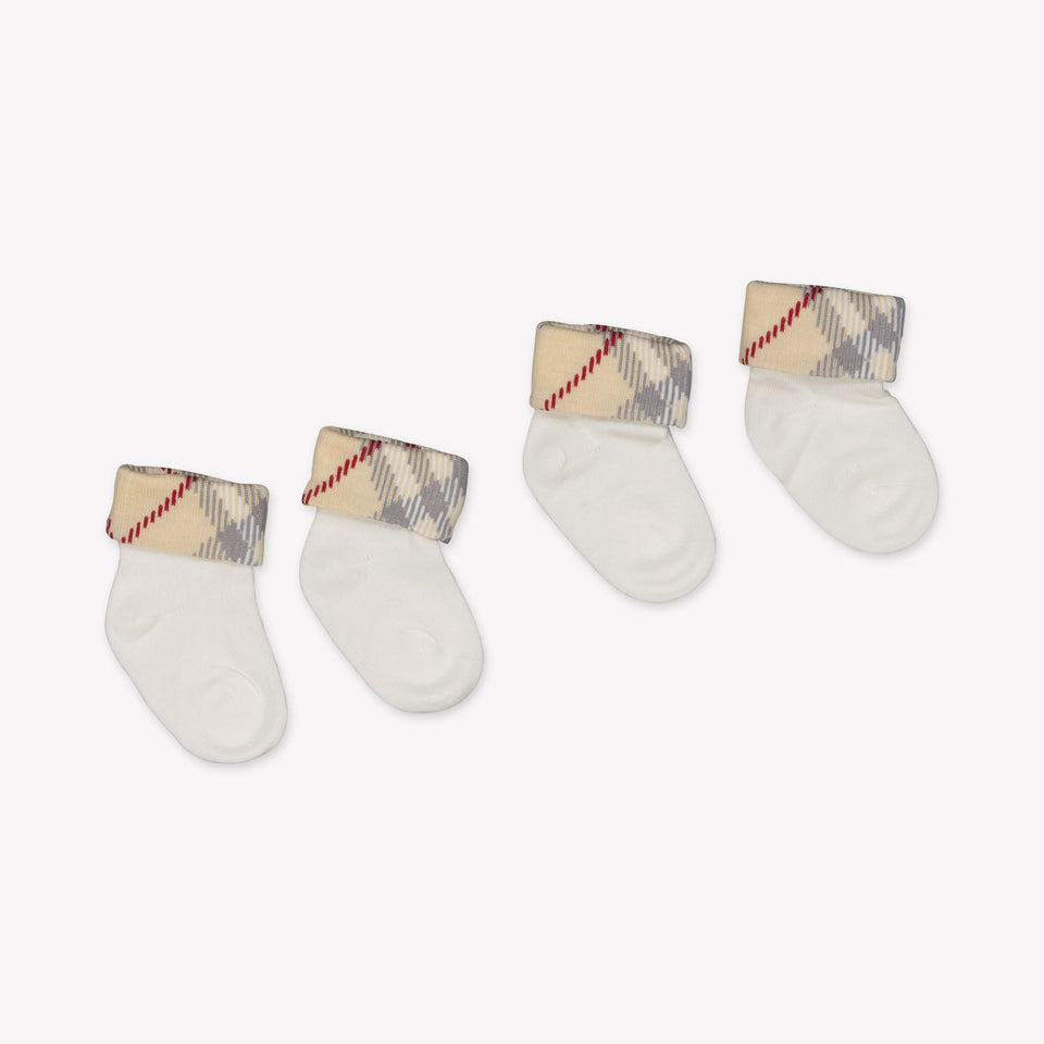 Burberry Baby Unisex Socks  White