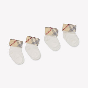 Burberry Baby Unisex Socks  White