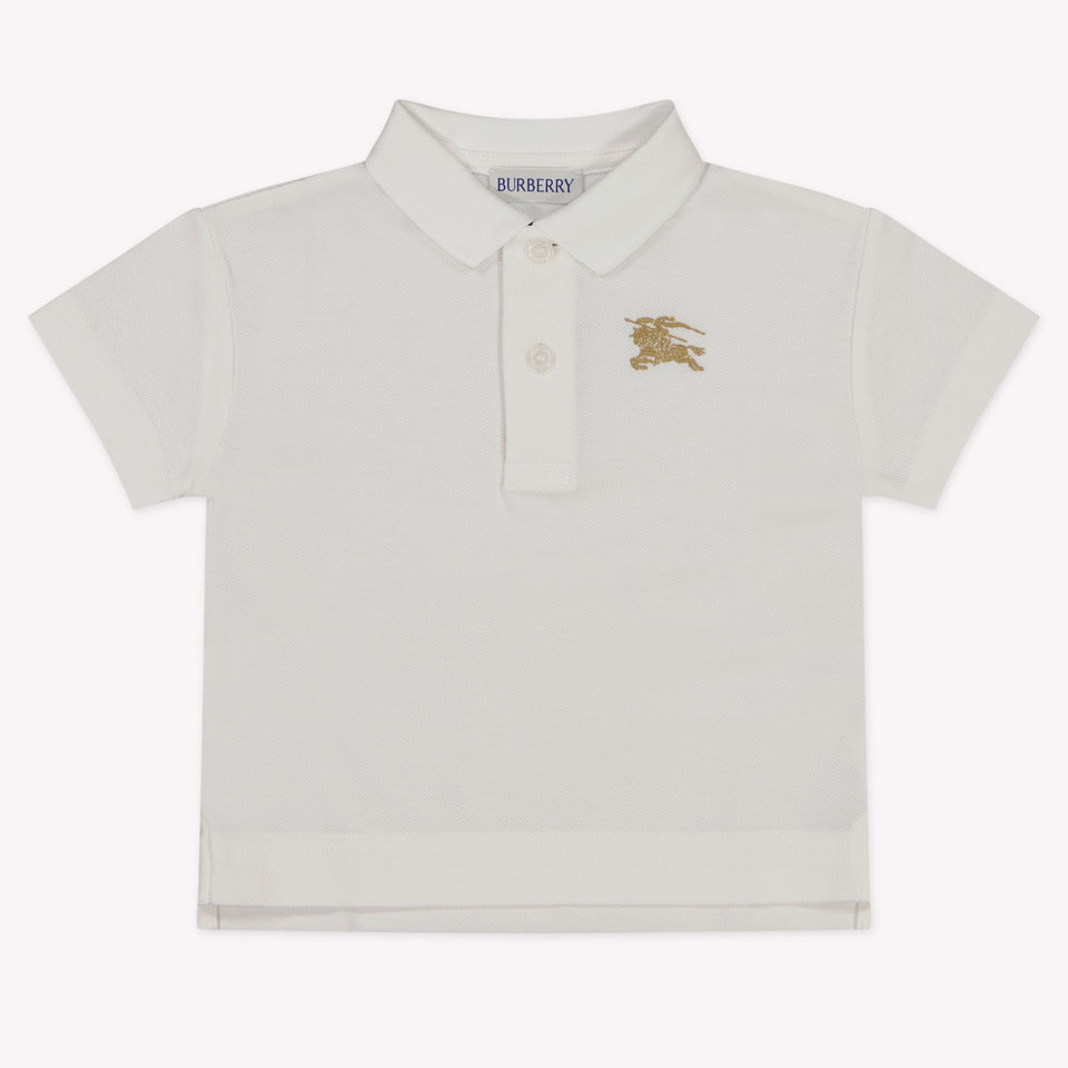 Burberry Baby Jongens Polo In Wit