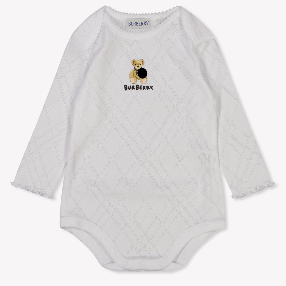 Burberry Baby Girls Bodper  White