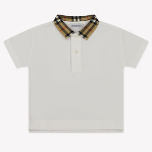Burberry Baby Jongens Polo In Wit