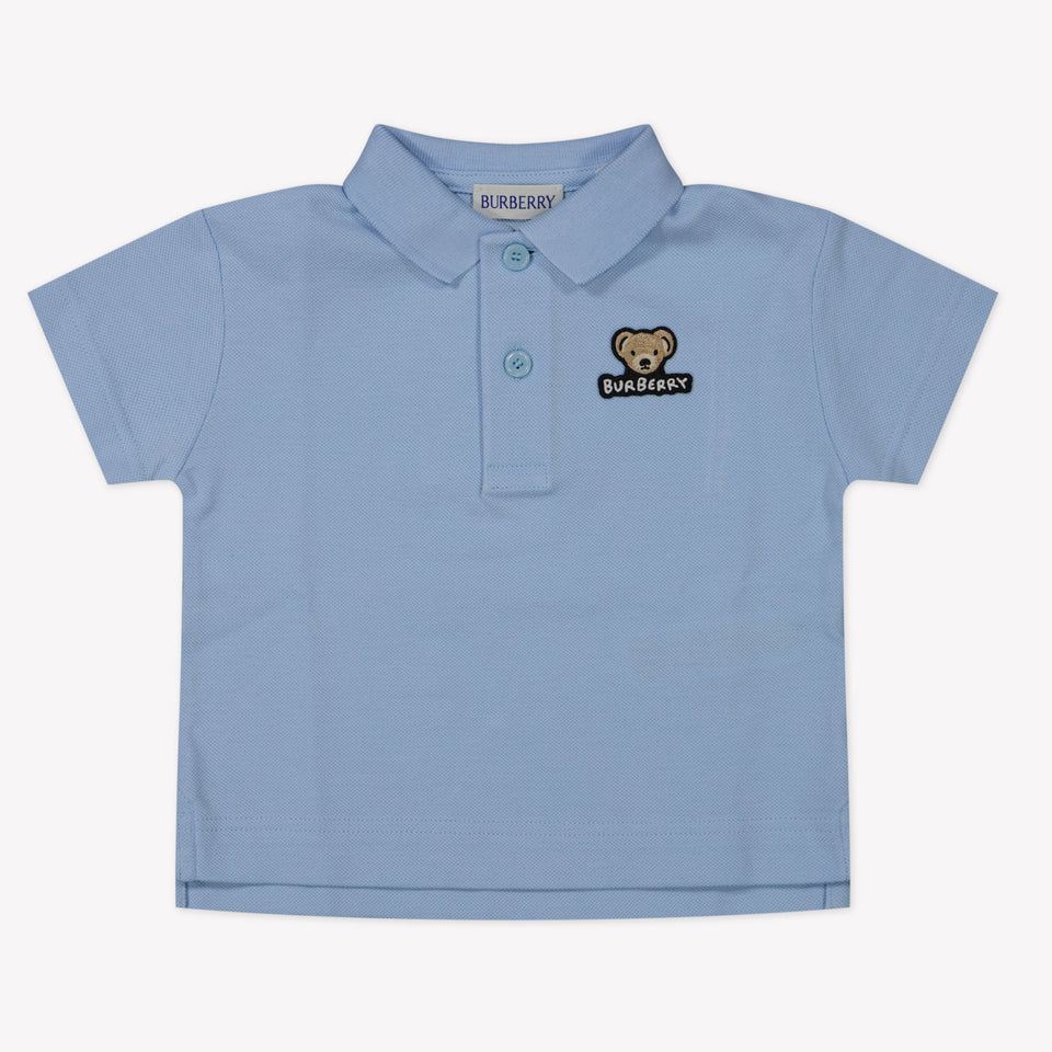 Burberry Baby Jongens Polo In Licht Blauw