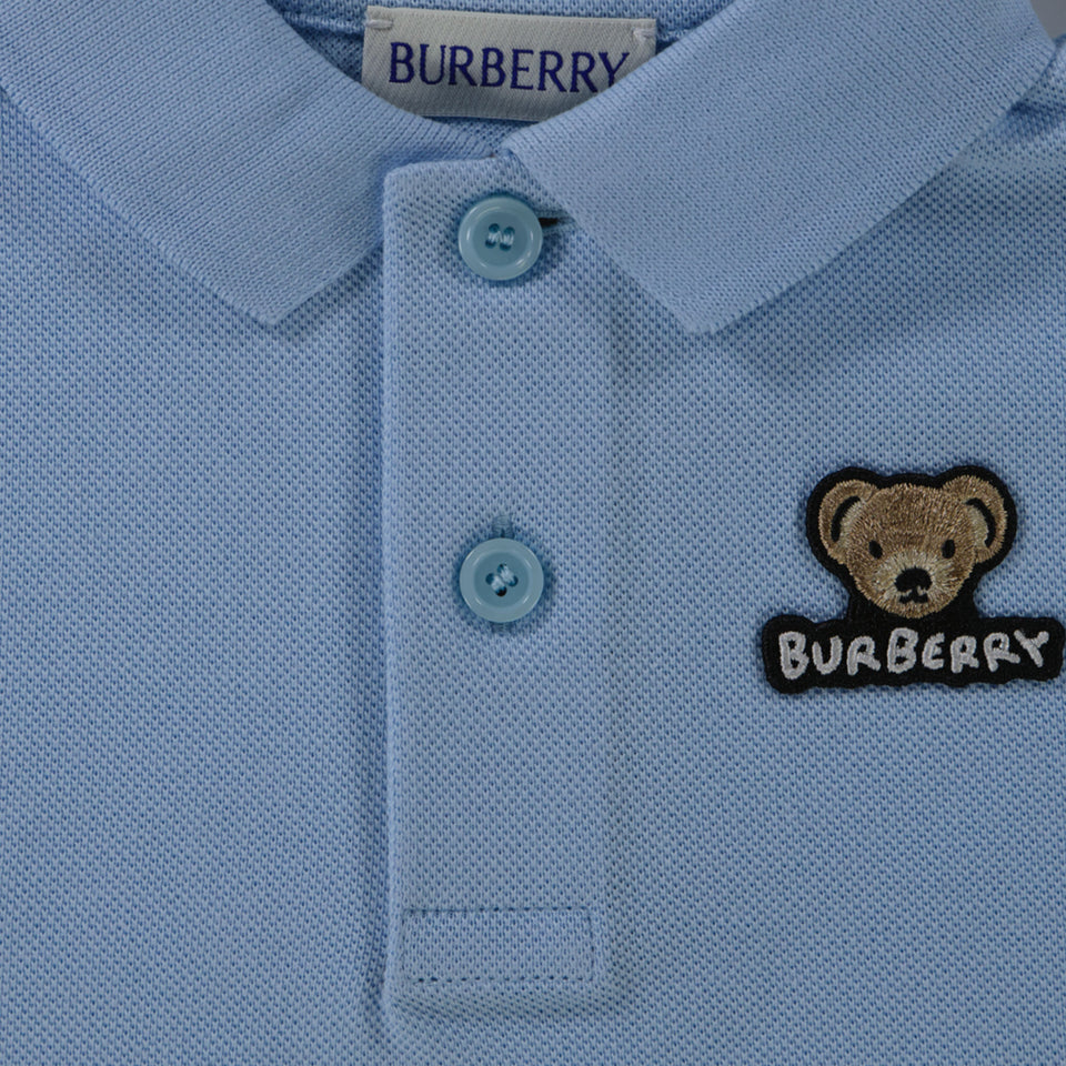 Burberry Baby Jongens Polo In Licht Blauw