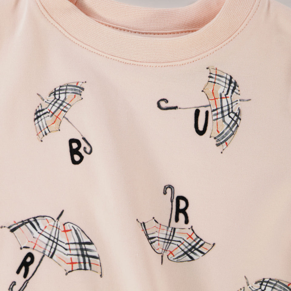 Burberry Baby Meisjes T-Shirt In Licht Roze