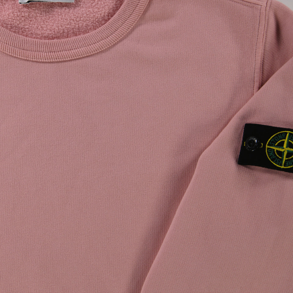 Stone Island Kids Boys Sweater  Pink