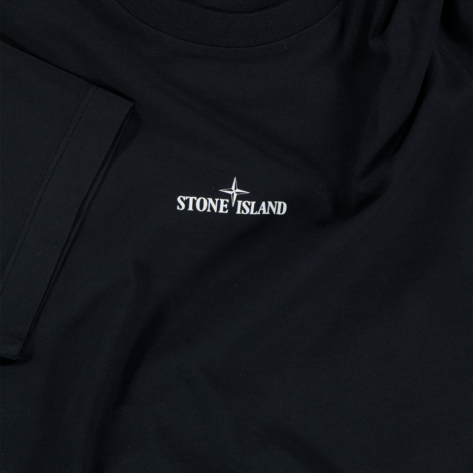 Stone Island Kinder Jongens T-Shirt In Zwart