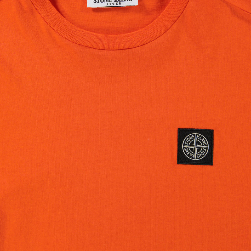 Stone Island Kinder Jongens T-Shirt In Rood