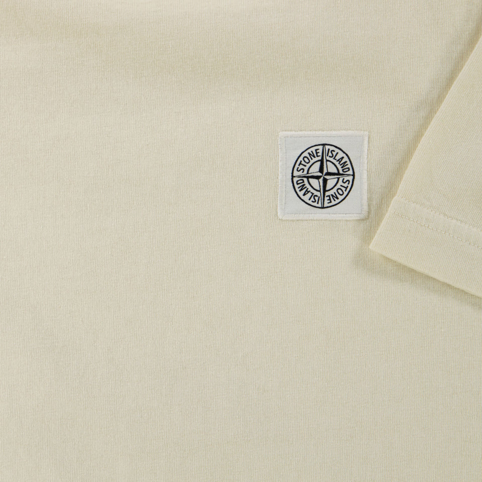 Stone Island Kinder Jongens T-Shirt In Off White