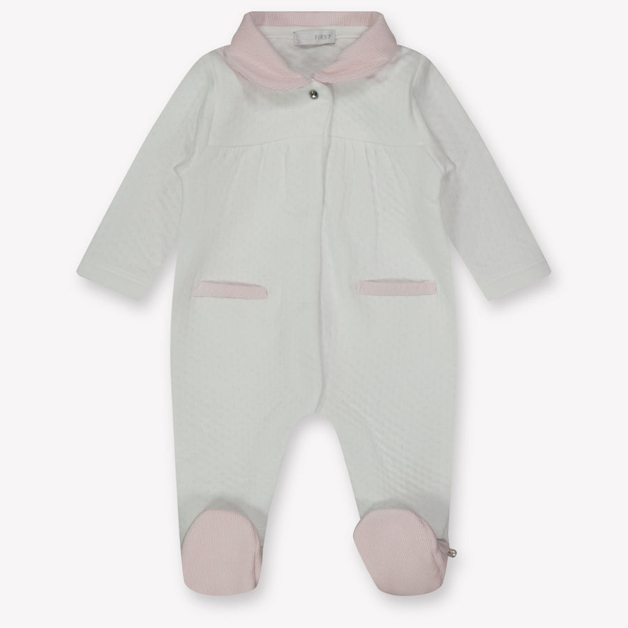 First Baby Girls Romper in White