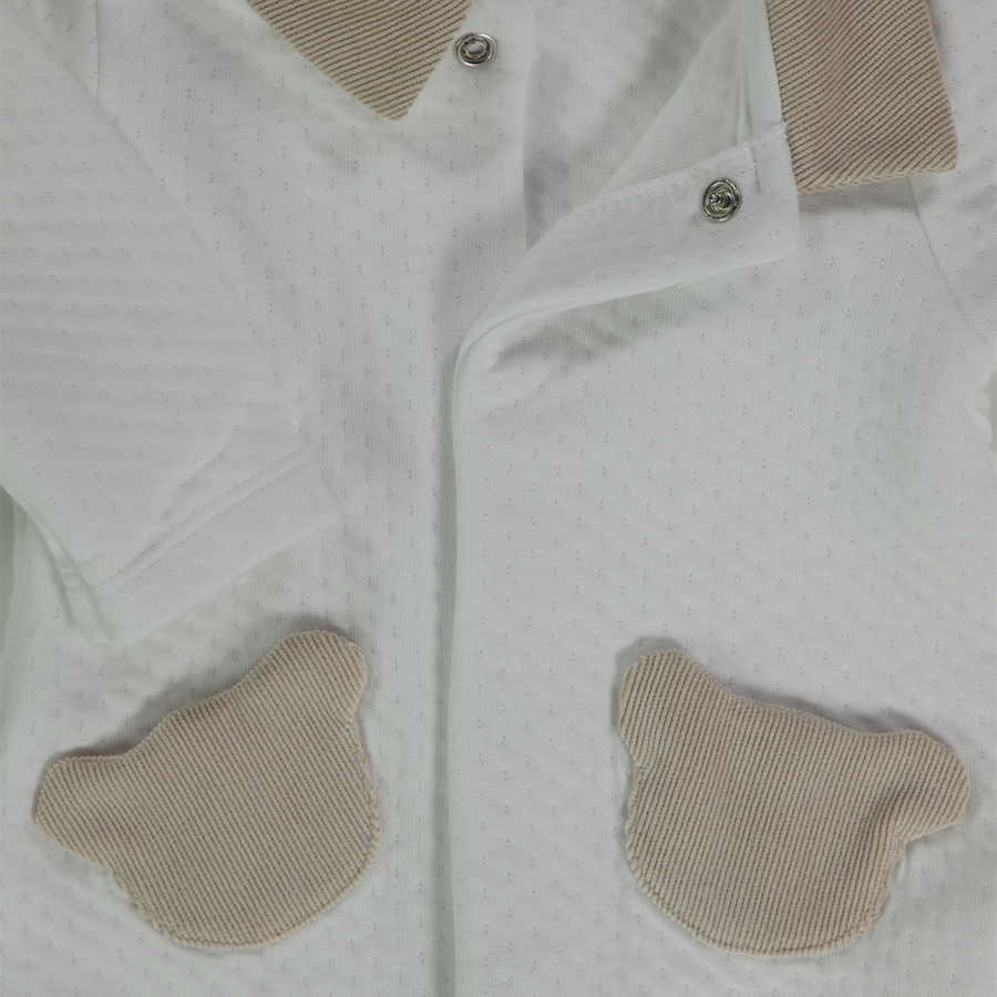 First Baby Boys Playsuit  White