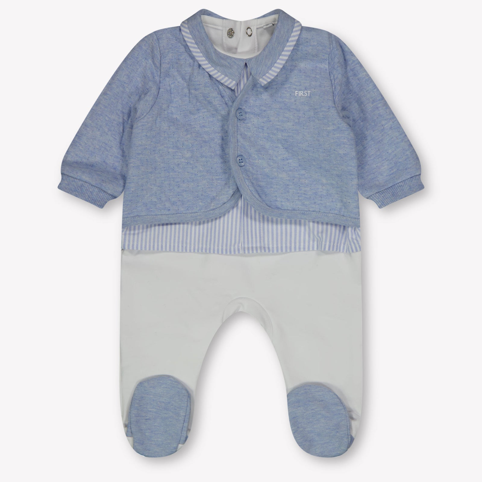 First Baby Jongens Boxpakje In Licht Blauw