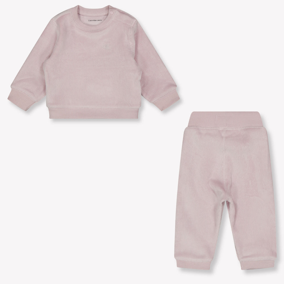 Calvin Klein Baby Unisex Joggingpak In Licht Roze