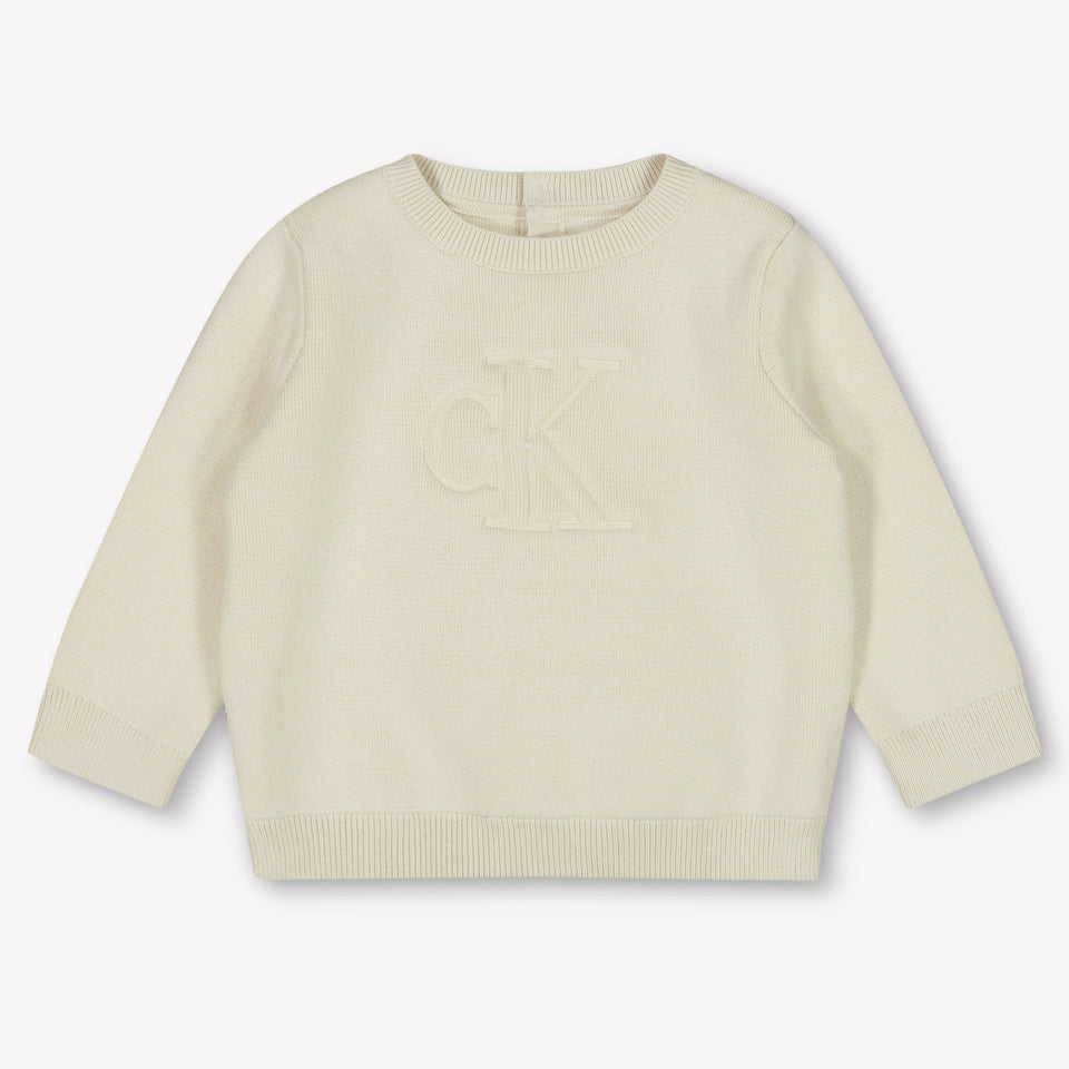 Calvin Klein Baby Unisex Sweater  Ecru