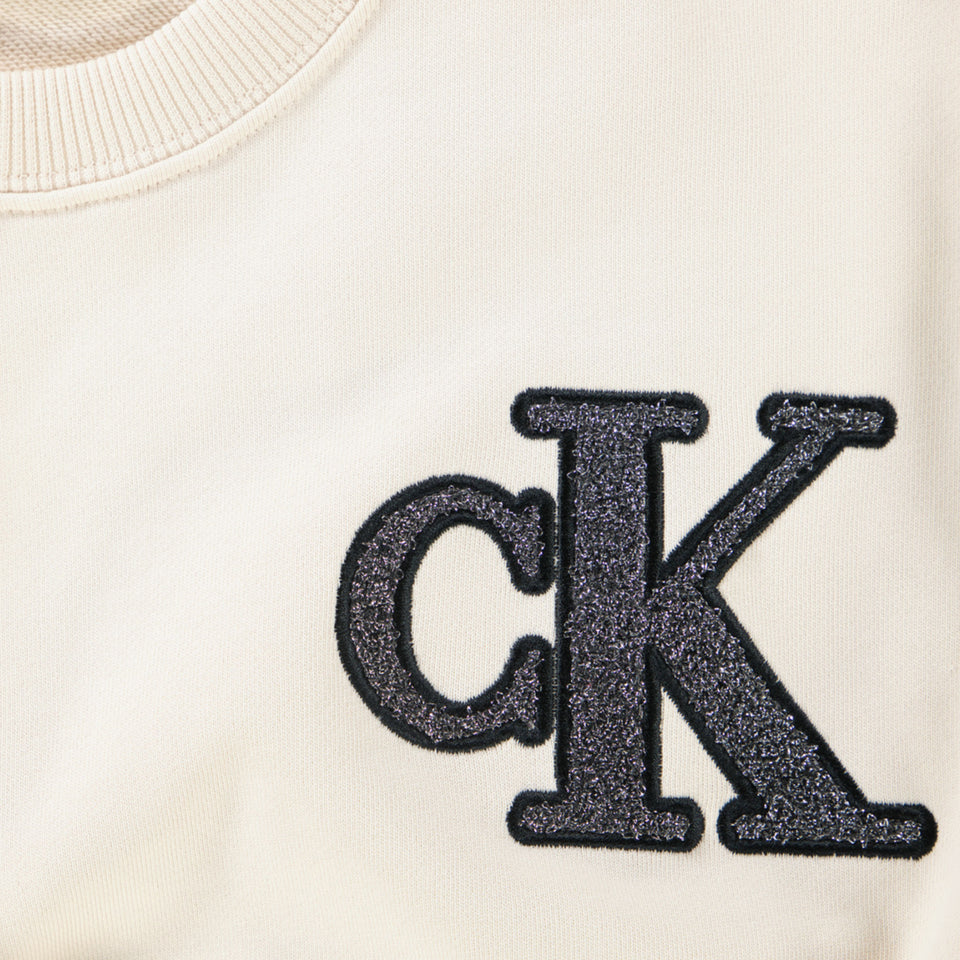 Calvin Klein Kinder Meisjes Jurk In Off White