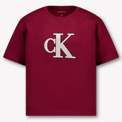 Calvin Klein Kinder Meisjes T-Shirt In Bordeaux