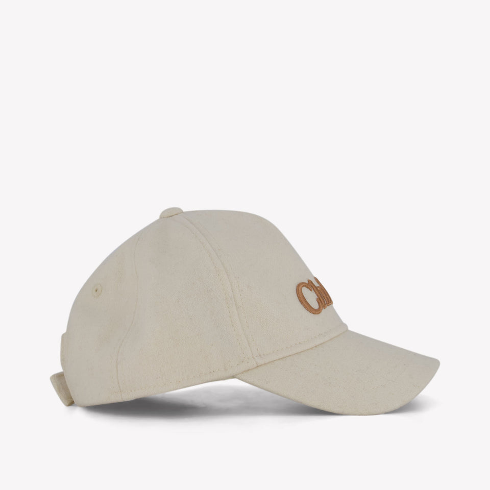 Chloe Kids Girls Cap  Offwhite