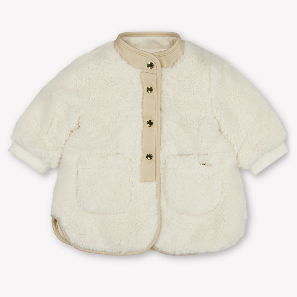 Chloe Baby Girls Faux fur jacket in Offwhite