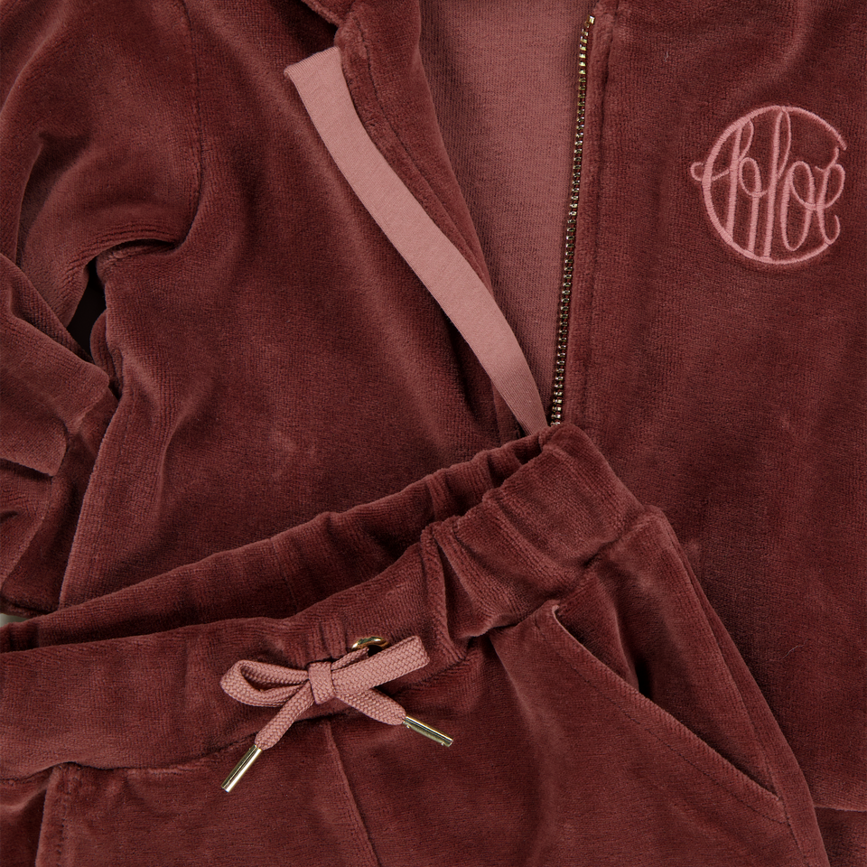 Chloe Baby Meisjes Joggingpak In Bordeaux