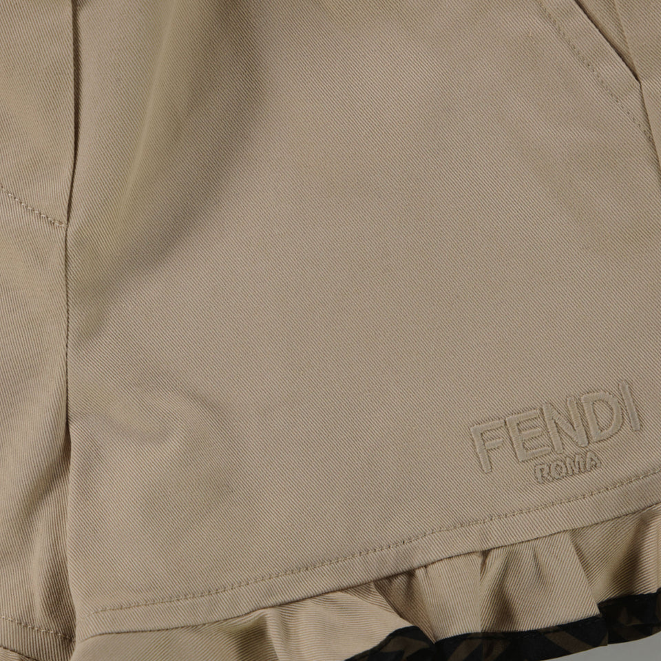 Fendi Baby Girls Shorts  Beige