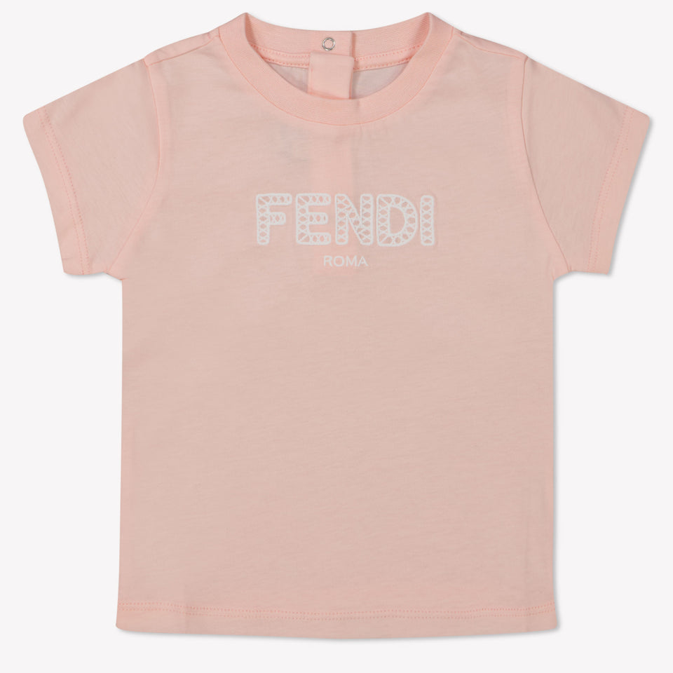 Fendi Baby Meisjes T-Shirt In Licht Roze