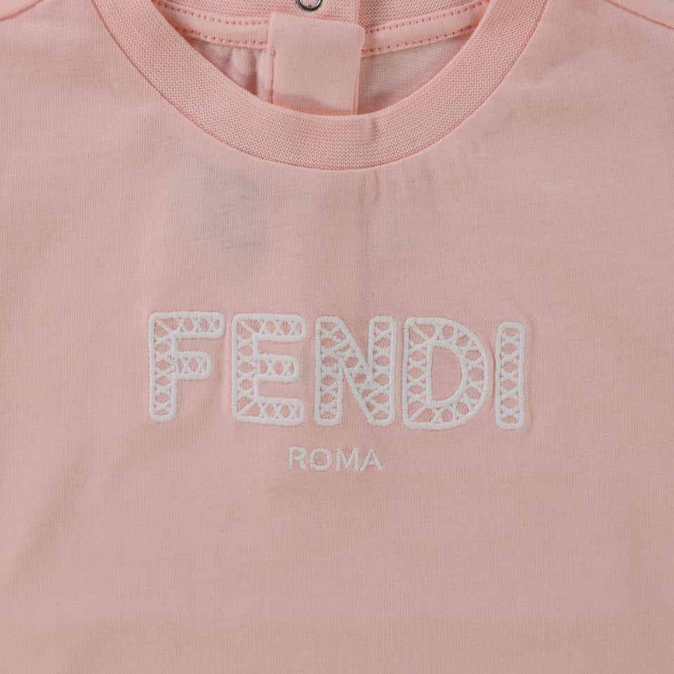 Fendi Baby Meisjes T-Shirt In Licht Roze