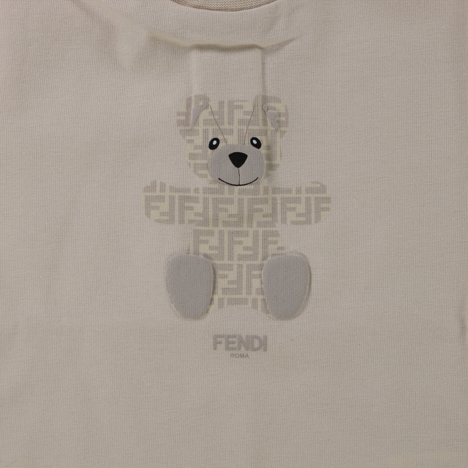 Fendi Baby Unisex T-Shirt In Beige