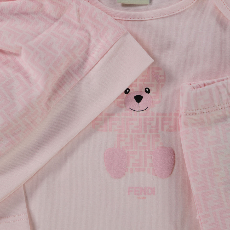 Fendi Baby Unisex Playsuit  Light Pink