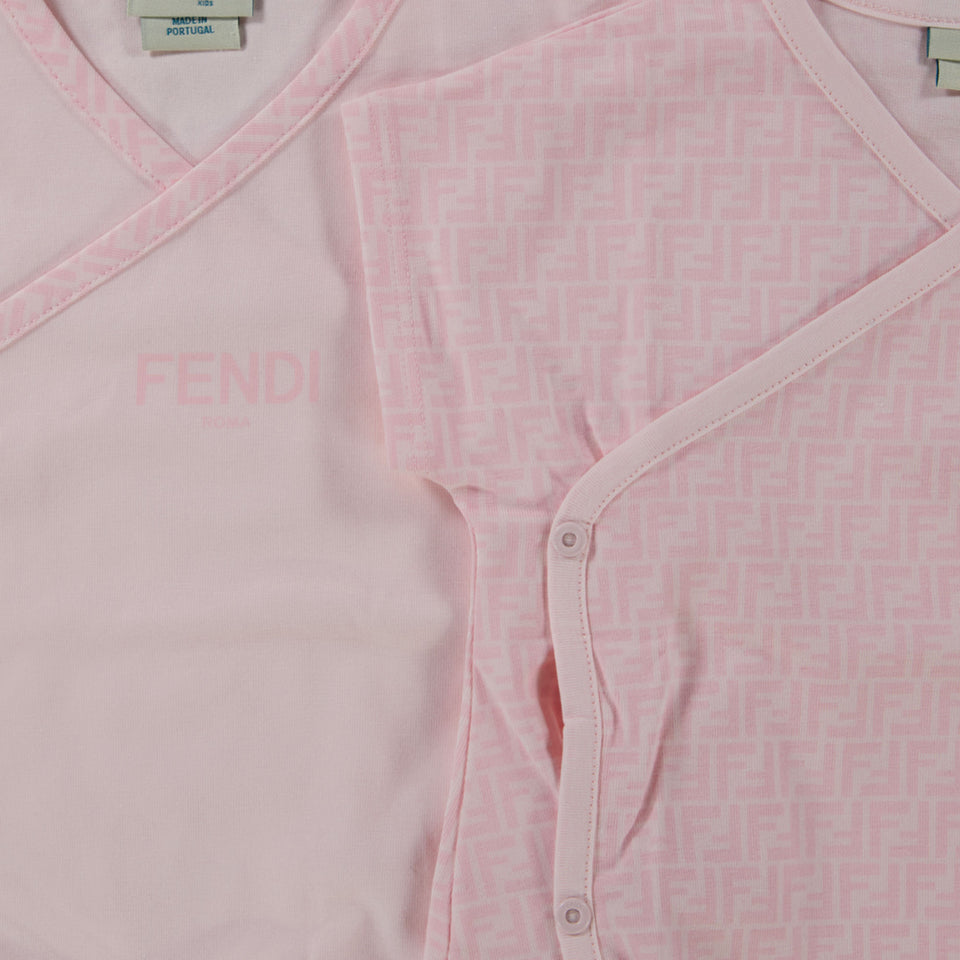 Fendi Baby Unisex Playsuit  Light Pink
