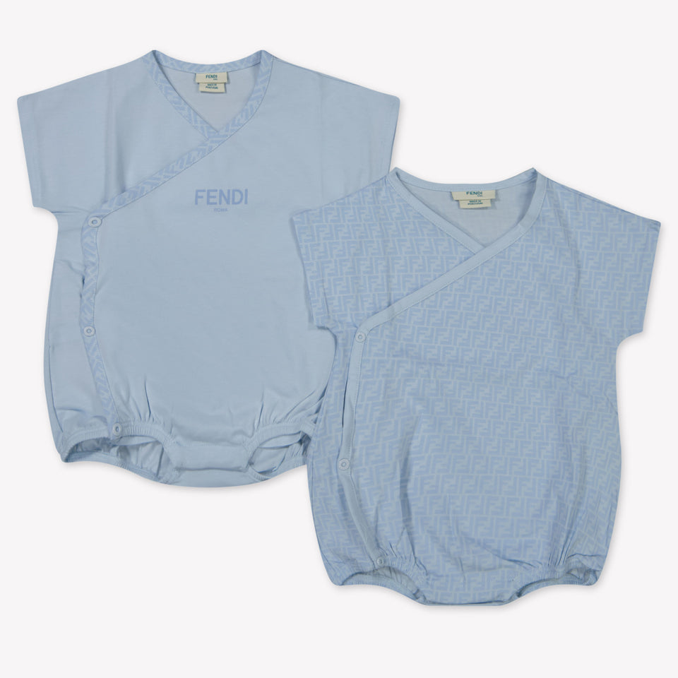 Fendi Baby Unisex Playsuit  Light Blue