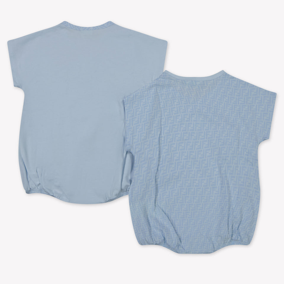 Fendi Baby Unisex Playsuit  Light Blue