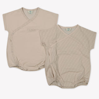 Fendi Baby Unisex Playsuit  Beige