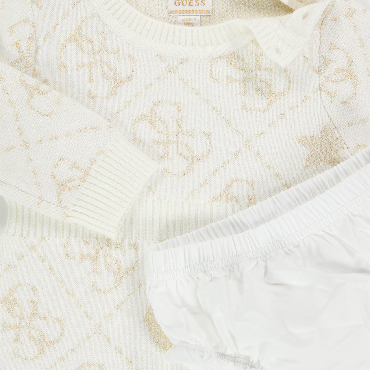 Guess Baby Meisjes Jurk In Off White
