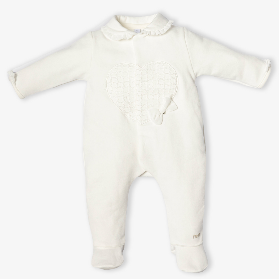 First Baby Girls Romper in Off-White