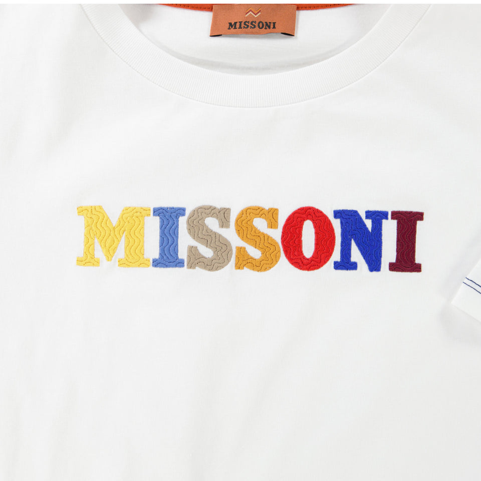 Missoni Kinder Jongens T-Shirt In Wit
