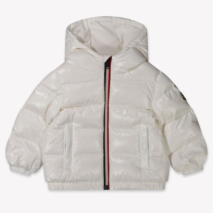 Moncler New Aubert Baby Boys Winter Jacket in Off-White