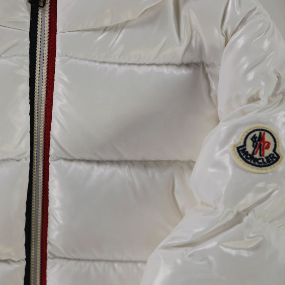 Moncler New Aubert Baby Jongens Winterjas In Off White