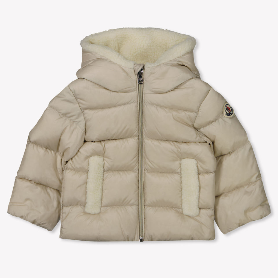 Moncler Borgan Baby Unisex Winterjas In Beige