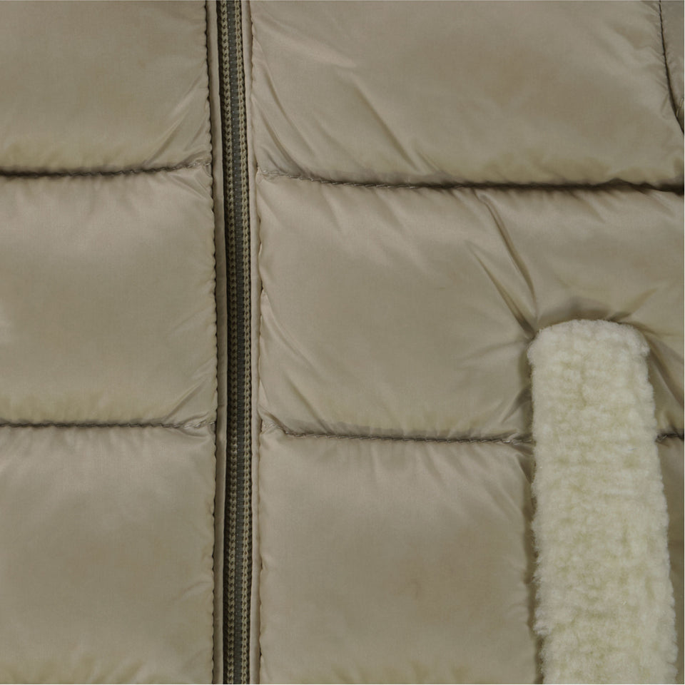 Moncler Borgan Baby Unisex Winterjas In Beige