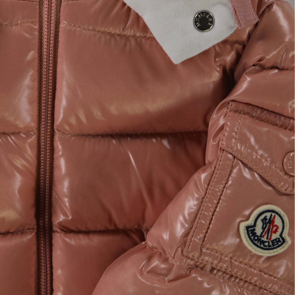 Moncler Bady Baby Meisjes Winterjas In Oud Roze