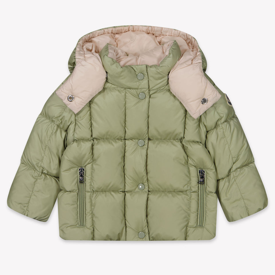 Moncler Parana Baby Meisjes Winterjas In Licht Groen