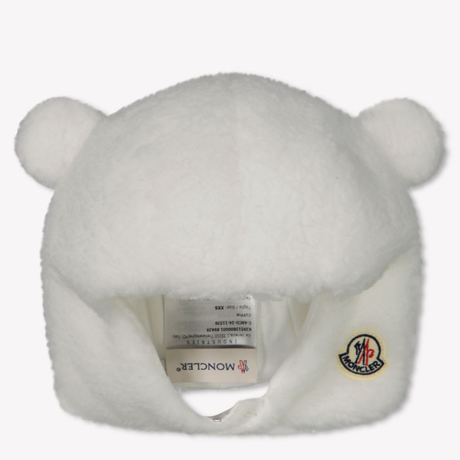 Moncler Baby Unisex Beanie in Off-White