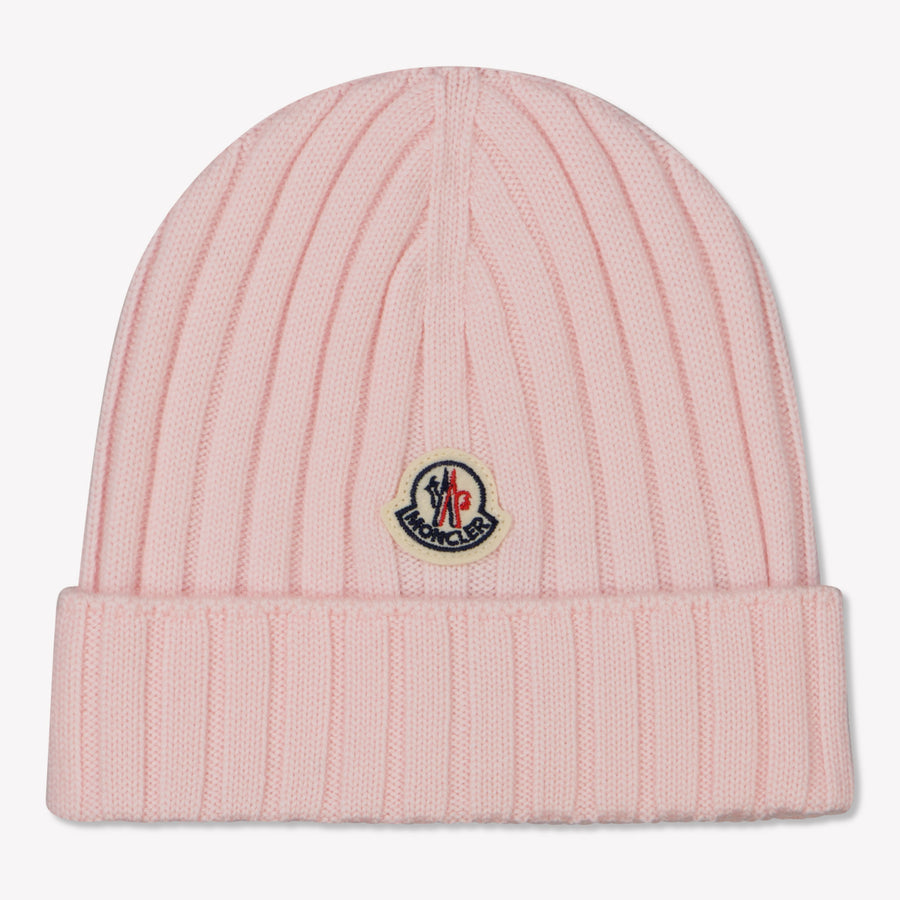 Moncler Baby Unisex Beanie in Light Pink