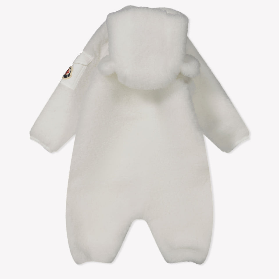 Moncler Baby Unisex Playsuit  Offwhite
