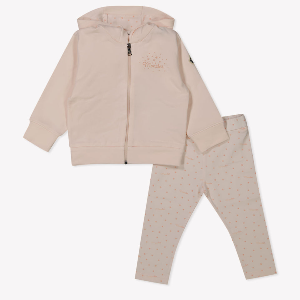 Moncler Baby Meisjes Joggingpak In Licht Roze
