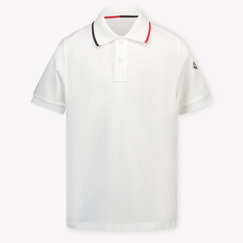 Moncler Kids Boys Polo  White